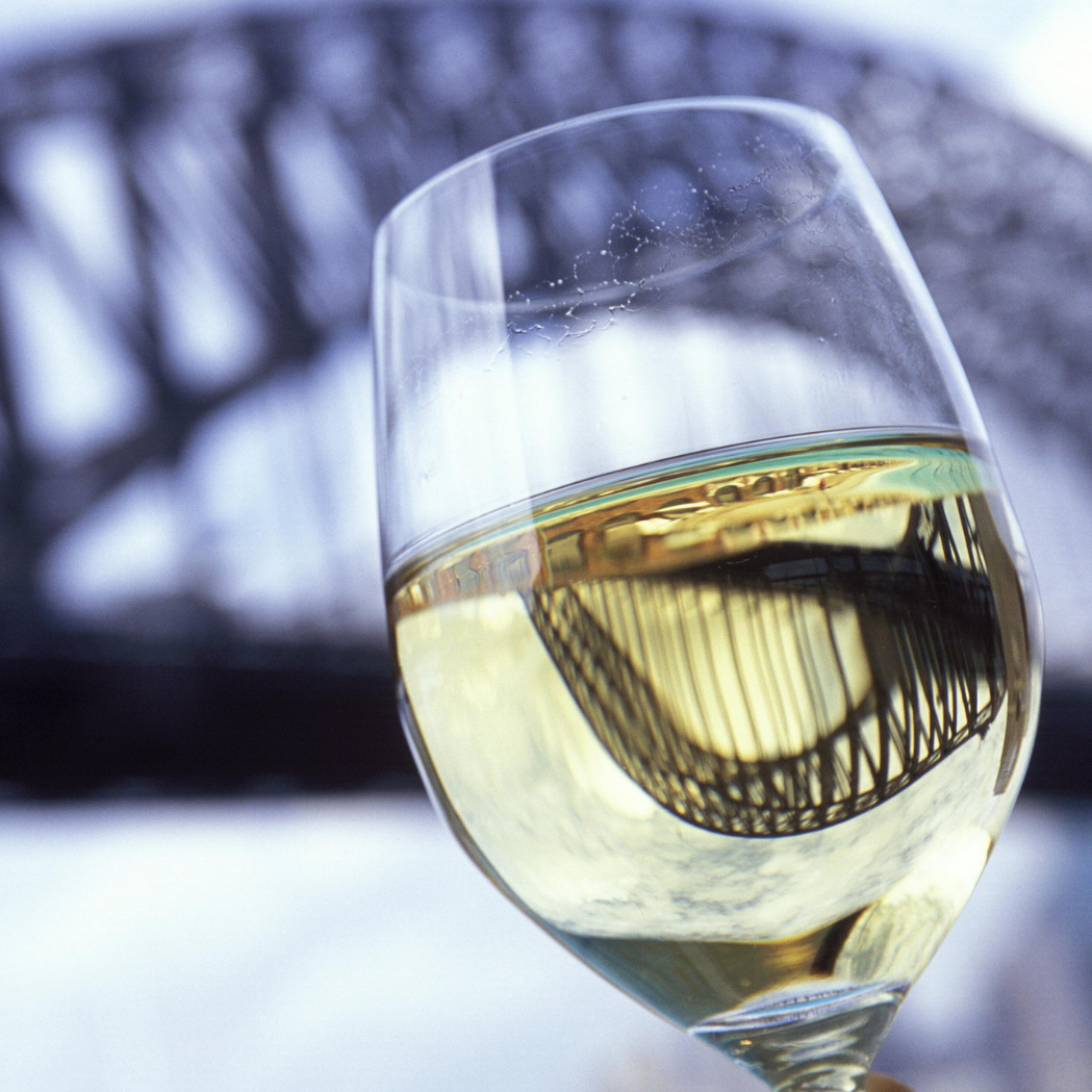Glass of alcohol-free white wine
